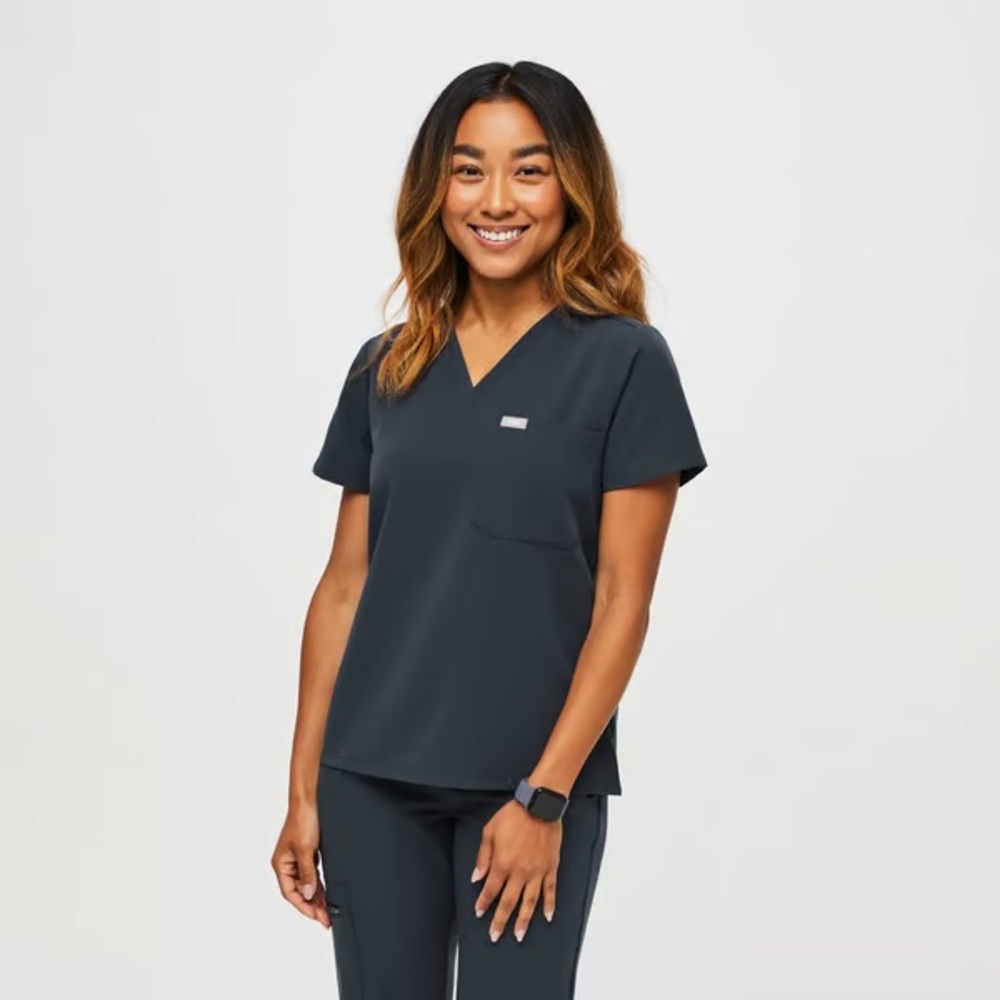 Catarina 1-Pocket Scrub Top Dark Harbor